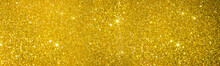 White Bokeh Blur Background / Circle Light On Yellow Background / Light Gold Sparkle Background