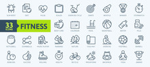 Sport And Fitness - Minimal Thin Line Web Icon Set. Outline Icons Collection. Simple Vector Illustration.