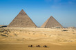 Camel rides around the Giza pyramid complex, Cairo, Egypt