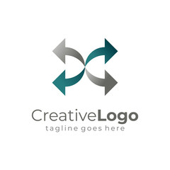 Poster - Letter D and C Arrow Logo Design Vector Logo Template