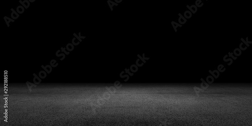 Fotomural Beton Boden Leer Raum Hintergrund Schwarz Kulisse für Präsentation