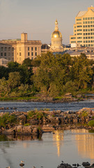 Wall Mural - Waterfront Section Trenton New Jersey Delaware River and Capital Statehouse