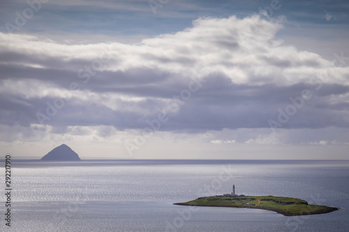 Fotomural view from above of ailsa craig and pladda island