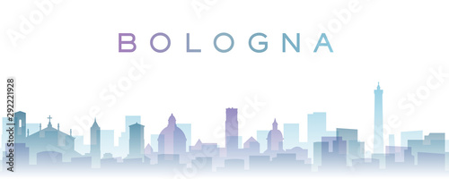 Fotomural Bologna Transparent Layers Gradient Landmarks Skyline