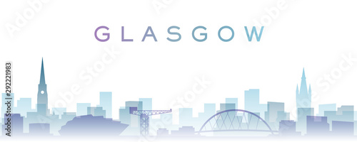 Glasgow Transparent Layers Gradient Landmarks Skyline