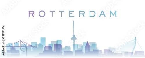 Rotterdam Transparent Layers Gradient Landmarks Skyline