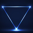 Abstract neon triangle with glowing lines. Vector design element