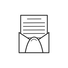 Poster - Hand drawn envelope isolated on a white. Sketch of open and closed envelope. Vector illustration.