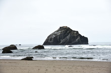 Picture Taken Of 'face Rock'  At Face Rock State Scenic Viewpoint Near Bandon In Oregon, USA.