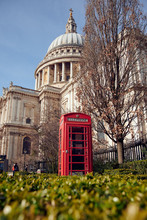 Red Telephone Box Near St Pauls Cathedral