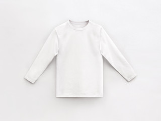 Wall Mural - white long sleeve t-shirt for man with round collar