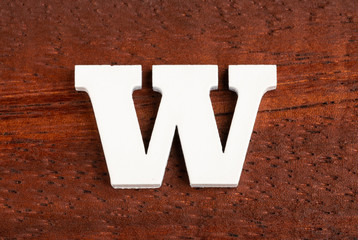 Wall Mural - Lowercase letter w - Piece in wood