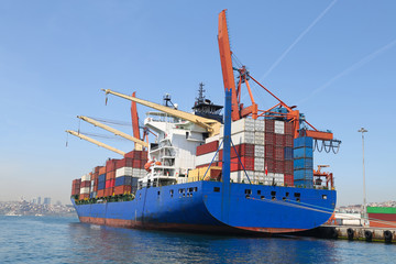 Wall Mural - Container Ship in port