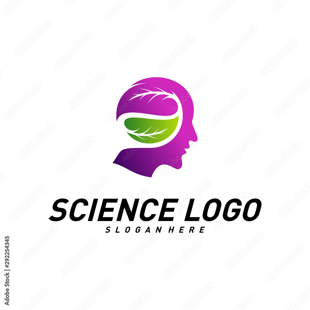 Head People with Leaf Logo Vector Template. Brain, Creative mind With ...