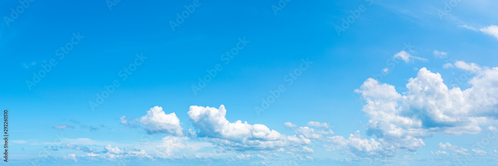 Panoramic fluffy cloud in the blue sky - obrazy, fototapety, plakaty 