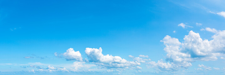 Panoramic fluffy cloud in the blue sky