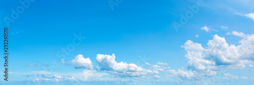 Panoramic fluffy cloud in the blue sky Canvas Print