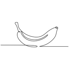 Wall Mural - Continuous line drawing of banana fruit minimalism design vector illustration