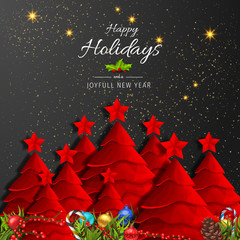Wall Mural - turquoise happy holidays and joyful new year vector illustration. happy holidays vector.