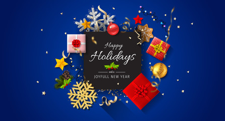 Wall Mural - turquoise happy holidays and joyful new year vector illustration. happy holidays vector.