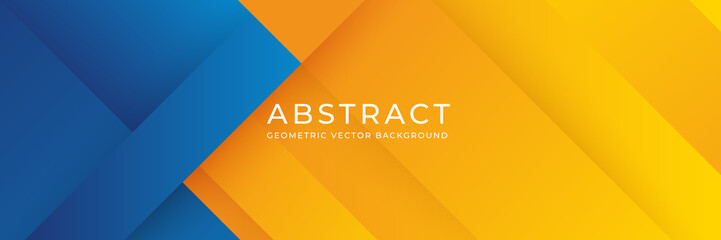 Poster - Geometric blue and orange background. Abstract background with blue and orange gradient composition. Eps 10 vector background.