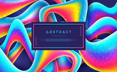 Poster - Abstract Colorful background with 3D style and gradient color. Modern wavy vector background. Colorful background with wavy layers. Eps10 vector illustration.