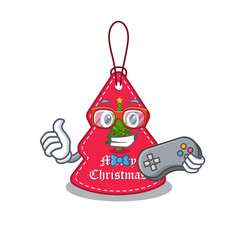 Sticker - Gamer Christmas tag hanging of character door