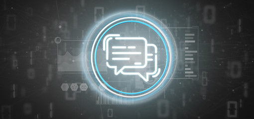 Poster - Message icon with data all around
