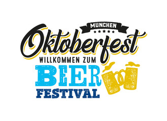 Wall Mural - Munich Beer Festival Oktoberfest handwritten emblem and logotype