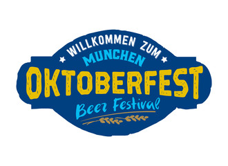 Wall Mural - Munich Beer Oktoberfest Festival. Handwritten emblem and logotype.