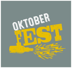 Wall Mural - Oktoberfest Beer Festival. Handwritten emblem and logotype for German folk festives.