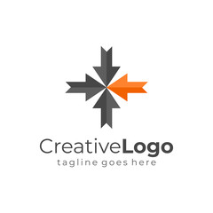 Poster - Square Arrow Business Logo Design Flat Vector Logo Concept