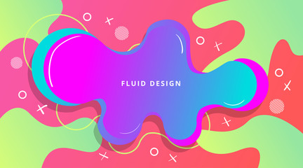 Wall Mural - Dynamic Fluid Gradient Background Liquid Shape Composition, for business corporate, brochure, flyer, wallpaper, banner, presentation
