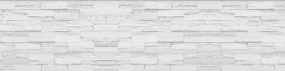 Wall Mural - white clean Slate Marble Split Face Mosaic  pattern and background brick wall floor top view