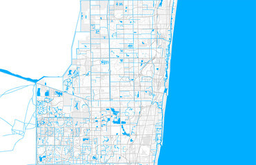 Wall Mural - Rich detailed vector map of Boca Raton, Florida, USA