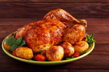 Roast Whole Chicken With Vegetables