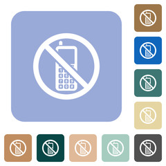 Canvas Print - Cellphone not allowed rounded square flat icons