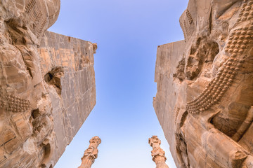 Sticker - Remains of Gate of All Nations in ruins of Persepolis ancient city in Fars Province, Iran