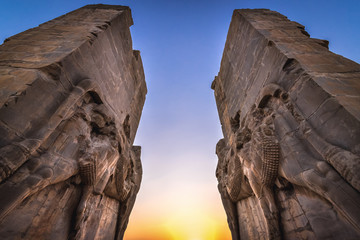 Sticker - Gate of All Nations in ruins of Persepolis ancient city in Fars Province. Iran