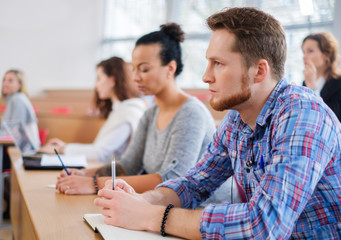 Wall Mural - Multinational group of students in an auditorium