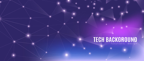 Wall Mural - purple technology elements. data motion. dark