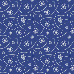 Wall Mural - Vector Japanese, Chinese blue floral seamless pattern