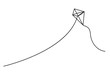 Continuous line drawing Flying kite,