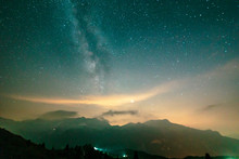 Milky Way Over The Canin Grup In A Summer Night