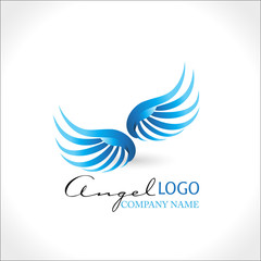 Wall Mural - Angel wings logo icon vector web design