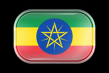 Wall Mural - Flag of Ethiopia. Matted Vector Icon. Vector Rectangular Shape