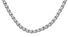 Silver Chain Arc Closeup On Isolated White Background