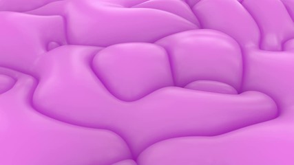 Wall Mural - 3d Looped abstract pastel background. Wavy surface with ripples.Trendy vibrant texture, fashion textile, graphic design, animated elastic texture.