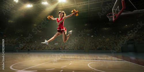 Fotomural A cheerleader in action on the professional stadium