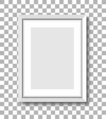 Wall Mural - white frame in a realistic style on an isolated background of a rectangular shape. vector graphics